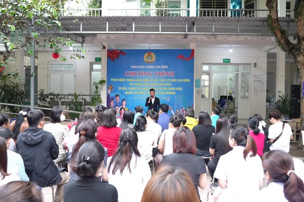 Phường Yên Nghĩa phát động tháng hành động về An toàn, vệ sinh lao động và Tháng công nhân năm 2026; tư vấn, khám sức khỏe miễn phí cho đoàn viên, người lao động