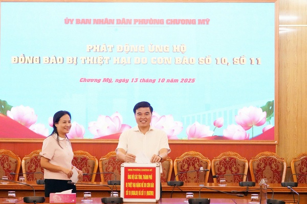 Chương Mỹ chung sức hướng về đồng bào chịu ảnh hưởng, thiệt hại do bão, lũ gây ra