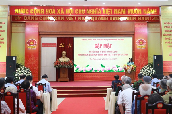 Phường Vĩnh Hưng gặp mặt, tri ân các thương binh, bệnh binh, thân nhân liệt sĩ và người có công với cách mạng trên địa bàn