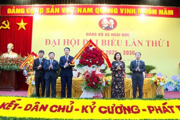 Đại hội đại biểu Đảng bộ xã Hoài Đức lần thứ I, nhiệm kỳ 2025-2030 thành công tốt đẹp