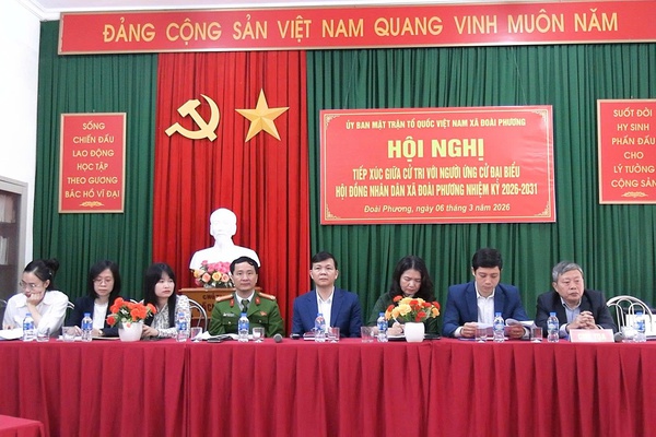 37 người ứng cử đại biểu HĐND xã Đoài Phương nhiệm kỳ 2026 – 2031 hoàn thành tiếp xúc cử tri tại 30 thôn.