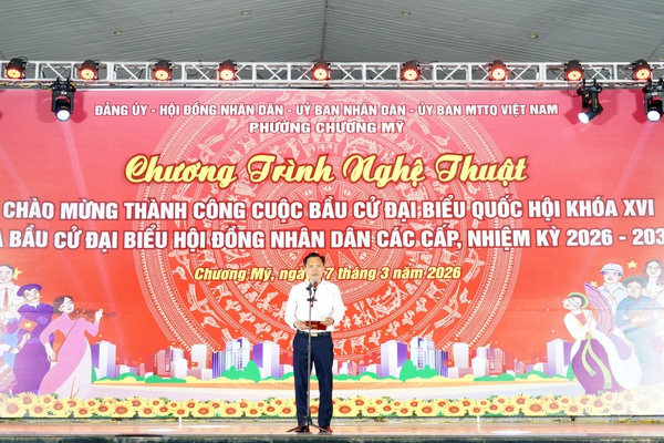 Phường Chương Mỹ chào mừng thành công cuộc bầu cử đại biểu Quốc hội khóa XVI và bầu cử đại biểu HĐND các cấp, nhiệm kỳ 2026–2031