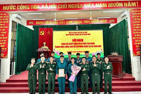 Ra mắt Chi đoàn Quân sự xã Hoài Đức – Bước phát triển mới của tuổi trẻ lực lượng vũ trang