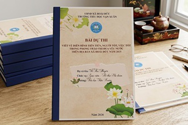 Xã Hoài Đức tổ chức chấm thi “Viết về gương điển hình Người tốt, việc tốt” năm 2026