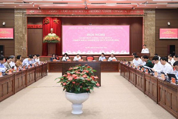 Đảng uỷ xã Hoài Đức tiếp sóng hội nghị trực tuyến giao ban quý I của Thành uỷ-HĐND-UBND-Uỷ ban MTTQ Việt Nam Thành phố Hà Nội