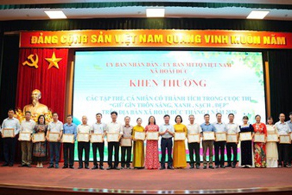 UBND-UB MTTQ xã Hoài Đức sơ kết 3 tháng triển khai cuộc thi Giữ gìn thôn, tổ dân phố sáng, xanh, sạch đẹp, an toàn