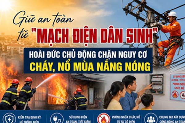 Giữ an toàn từ mạch điện dân sinh-Hoài Đức chủ động chặn nguy cơ cháy, nổ mùa nắng nóng