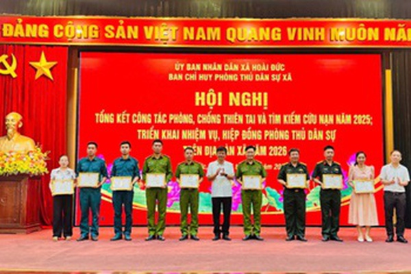 Hoài Đức 15 tập thể và 63 cá nhân có thành tích trong công tác phòng chống thiên tai và tìm kiếm cứu nạn năm 2025