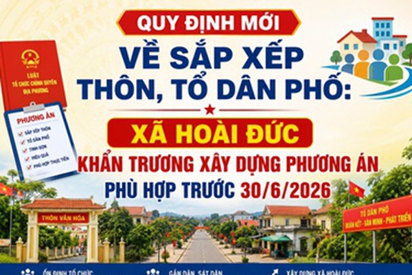Quy định mới về sắp xếp thôn, tổ dân phố - Xã Hoài Đức khẩn trương xây dựng phương án phù hợp trước 30/6/2026