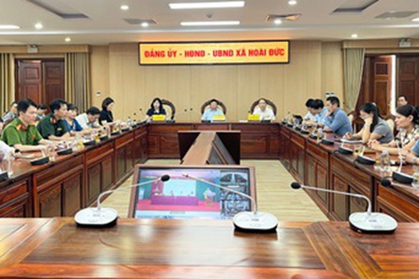 HĐND xã Hoài Đức dự hội nghị trực tuyến tiếp xúc cử tri sau kỳ họp thứ Nhất, Quốc hội khóa XVI
