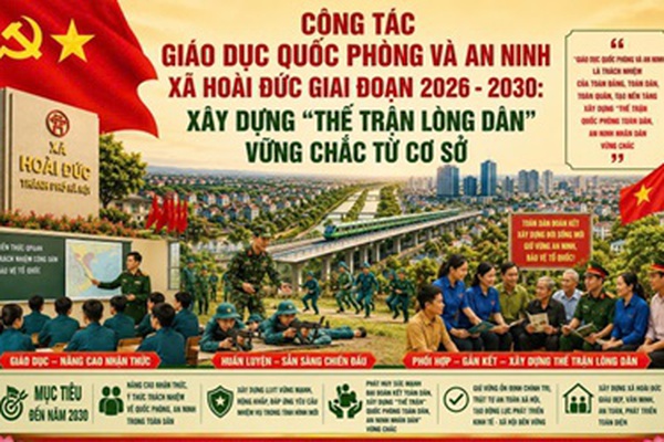 Công tác Giáo dục quốc phòng và an ninh xã Hoài Đức giai đoạn 2026 - 2030: Xây dựng 