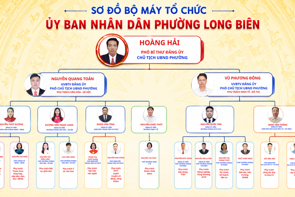 Sơ đồ tổ chức bộ máy Ủy ban nhân dân phường Long Biên