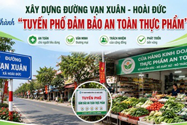 Xây dựng đường Vạn Xuân - Hoài Đức thành “Tuyến phố đảm bảo an toàn thực phẩm”