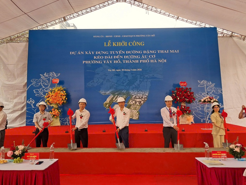 Lễ khởi công Dự án xây dựng tuyến đường Đặng Thai Mai kéo dài đến đường Âu Cơ