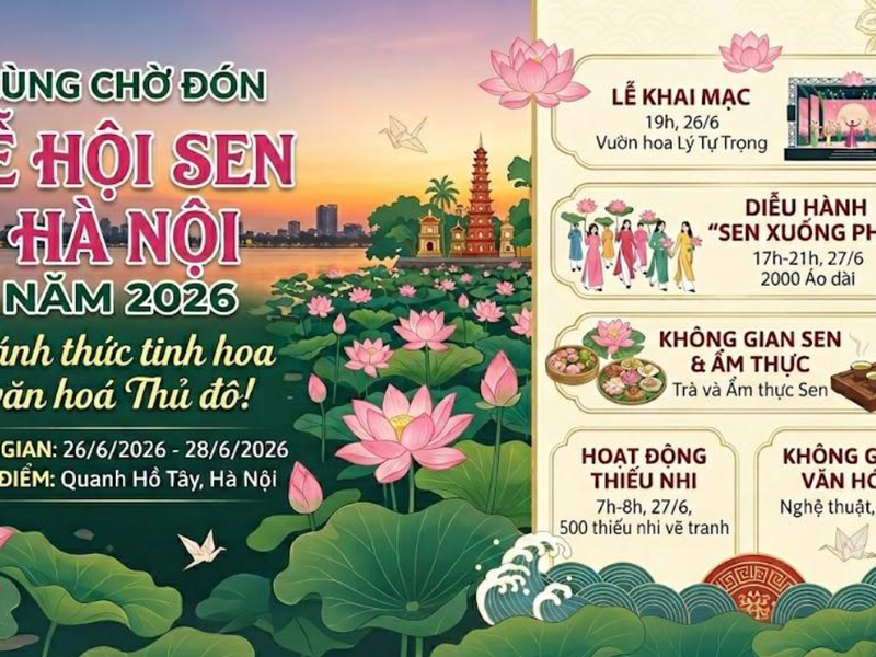 Cùng chờ đón Lễ hội Sen Hà Nội năm 2026: Đánh thức tinh hoa văn hoá Thủ đô!