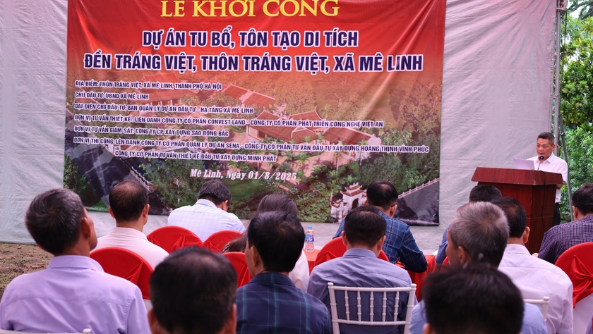 Xã Mê Linh: Khởi công dự án tu bổ, tôn tạo Di tích Đền Tráng Việt