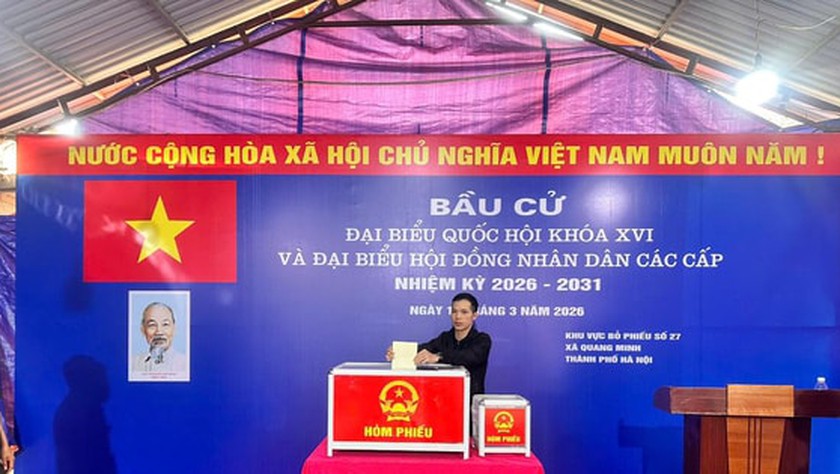 Gần 42 nghìn cử tri tại xã Quang Minh đã tham gia bỏ phiếu, đạt 98,94%