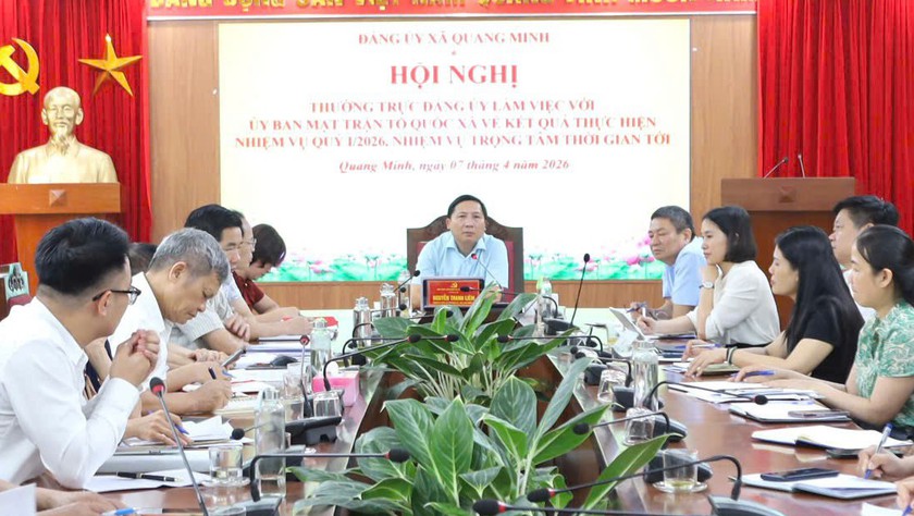 Thường trực Đảng ủy xã làm việc với Ủy ban MTTQ và các tổ chức chính trị - xã hội