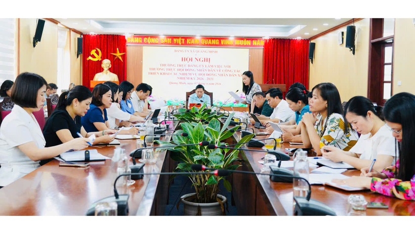 THƯỜNG TRỰC ĐẢNG ỦY XÃ QUANG MINH LÀM VIỆC VỚI THƯỜNG TRỰC HĐND XÃ VỀ TRIỂN KHAI NHIỆM VỤ NHIỆM KỲ 2026 - 2031