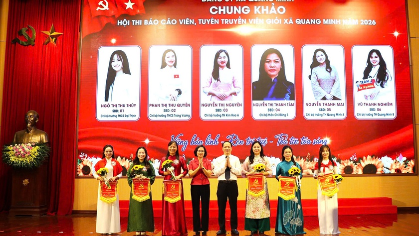 QUANG MINH TỔ CHỨC THÀNH CÔNG HỘI THI BÁO CÁO VIÊN, TUYÊN TRUYỀN VIÊN GIỎI NĂM 2026 VÀ TRAO GIẢI CUỘC THI CHÍNH LUẬN BẢO VỆ NỀN TẢNG TƯ TƯỞNG CỦA ĐẢNG