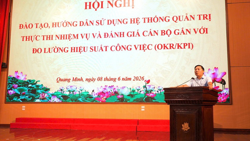XÃ QUANG MINH TỔ CHỨC TẬP HUẤN HỆ THỐNG QUẢN TRỊ THỰC THI NHIỆM VỤ VÀ ĐÁNH GIÁ CÁN BỘ GẮN VỚI ĐO LƯỜNG HIỆU SUẤT CÔNG VIỆC (OKR/KPI)
