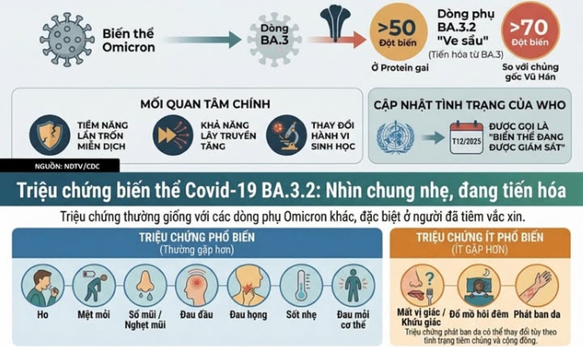 Người dân không hoang mang, chủ quan với biến thể COVID-19 mới BA.3.2