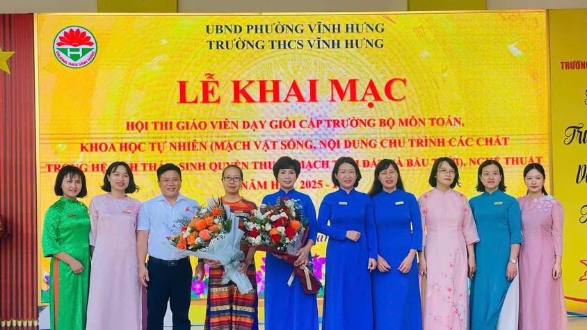 TRƯỜNG THCS VĨNH HƯNG TỔ CHỨC LỄ KHAI MẠC HỘI THI GIÁO VIÊN DẠY GIỎI CẤP TRƯỜNG NĂM HỌC 2025 - 2026