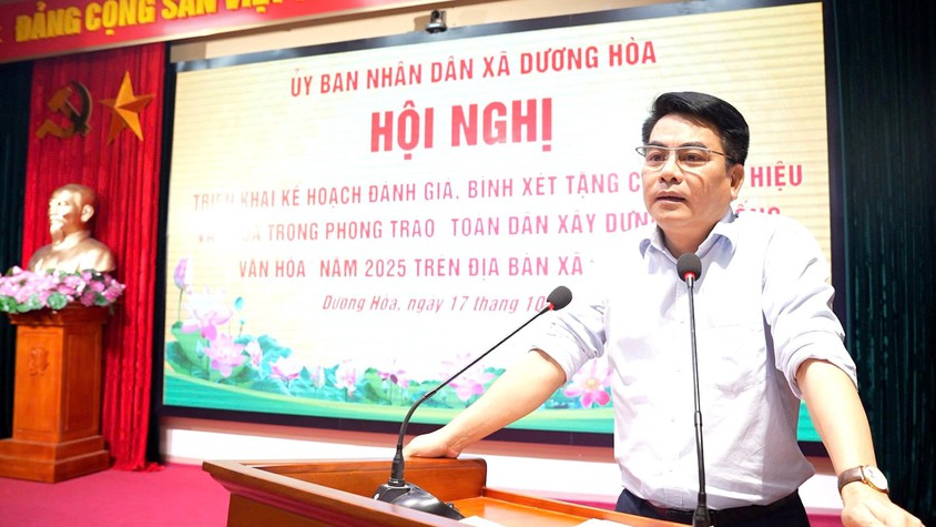 UBND xã triển khai kế hoạch đánh giá, bình xét, xét tặng các danh hiệu văn hoá trong phong trào “Toàn dân đoàn kết xây dựng đời sống văn hoá” năm 2025 