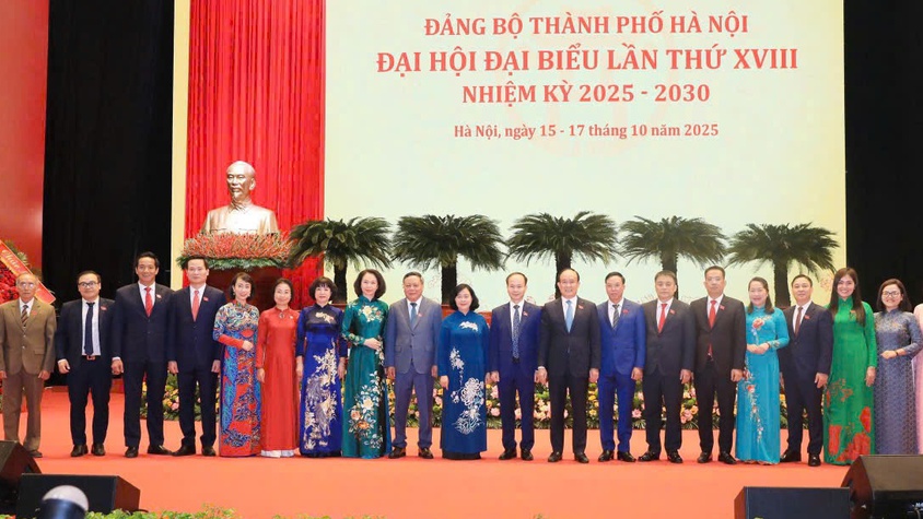 Đại hội đại biểu Đảng bộ TP Hà Nội lần thứ XVIII thành công tốt đẹp, thống nhất cao mục tiêu phát triển Thủ đô giai đoạn 2025–2030