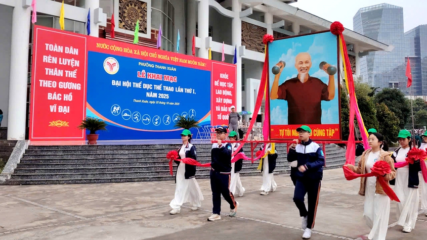 Phường Thanh Xuân tổng duyệt chuẩn bị cho Lễ khai mạc Đại hội TDTT phường lần thứ I năm 2025
