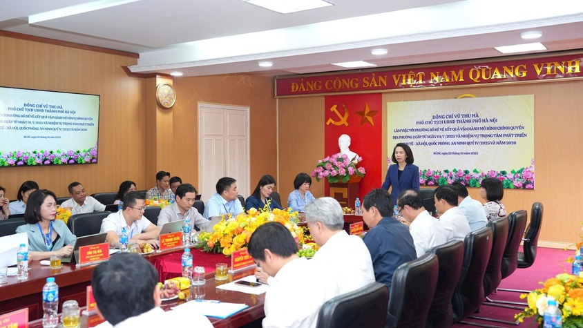 Phó Chủ tịch UBND Thành phố Vũ Thu Hà làm việc với phường Bồ Đề về kết quả triển khai mô hình chính quyền địa phương hai cấp