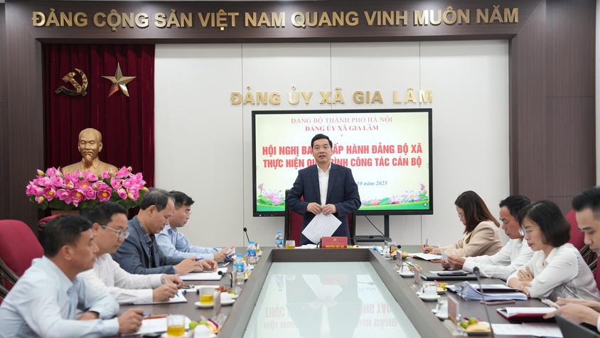 Đảng ủy xã Gia Lâm tổ chức hội nghị Ban Chấp hành Đảng bộ thực hiện quy trình công tác cán bộ