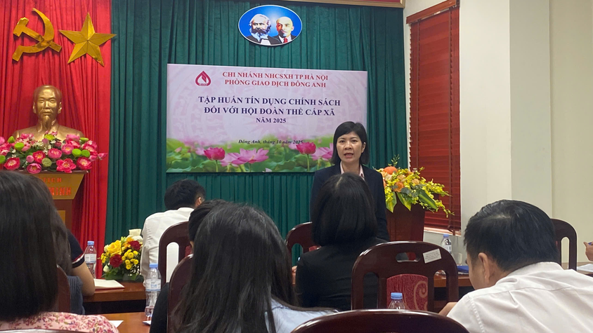 HỘI NGHỊ TẬP HUẤN NGHIỆP VỤ NHẬN ỦY THÁC CHO  HỘI ĐOÀN THỂ CÁC XÃ ĐÔNG ANH VÀ THƯ LÂM