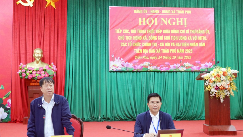 Hội nghị tiếp xúc, đối thoại  giữa Bí thư, Chủ tịch HĐND, UBND xã Trần Phú với MTTQ, các đoàn thể chính trị xã hội, đại diện nhân dân trên địa bàn xã