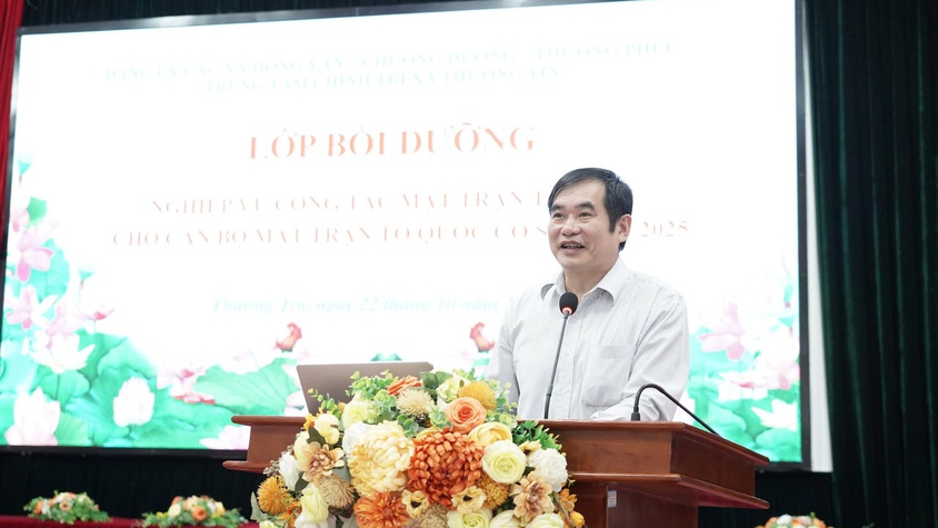 Trung tâm chính trị xã Thường Tín tổ chức Lớp bồi dưỡng nghiệp vụ Công tác Mặt trận Tổ quốc năm 2025
