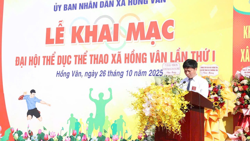 LỄ KHAI MẠC ĐẠI HỘI TDTT XÃ HỒNG VÂN LẦN THỨ I NĂM 2025 THÀNH CÔNG TỐT ĐẸP