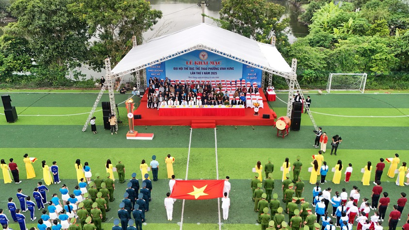 PHƯỜNG VĨNH HƯNG TỔ CHỨC THÀNH CÔNG LỄ KHAI MẠC ĐẠI HỘI THỂ DỤC THỂ THAO LẦN THỨ I NĂM 2025