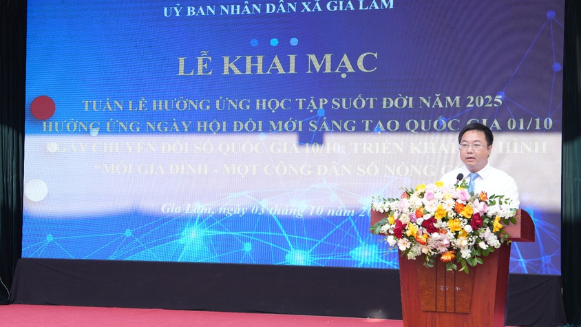 UBND xã Gia Lâm khai mạc Tuần lễ hưởng ứng học tập suốt đời năm 2025