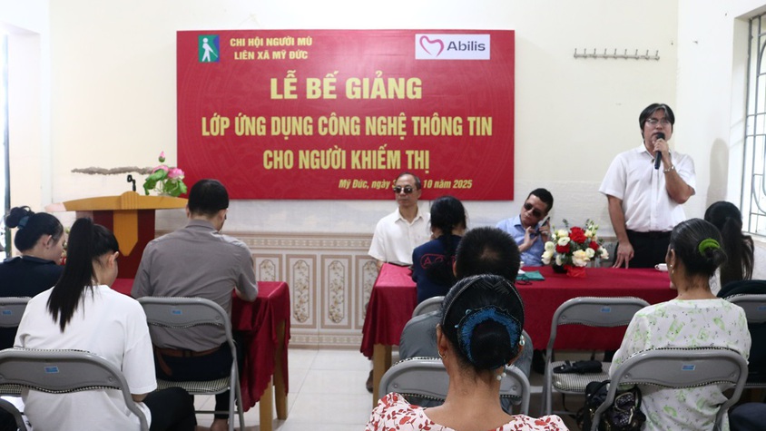 Mỹ Đức: Bế giảng lớp ứng dụng công nghệ thông tin cho người khiếm thị