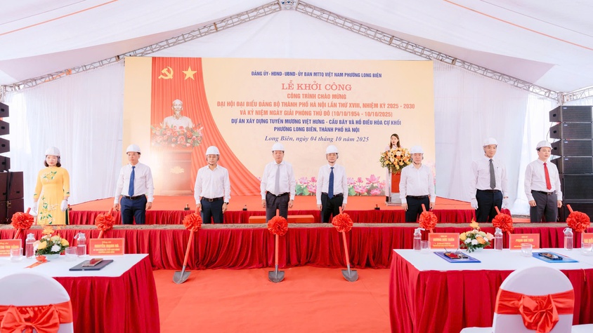 Phường Long Biên khởi công dự án phục vụ tiêu thoát nước khu vực Long Biên
