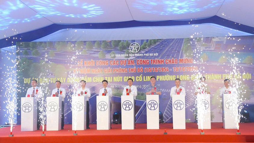 Khởi công xây dựng hầm chui tại nút giao Cổ Linh, chào mừng 71 năm Ngày Giải phóng Thủ đô