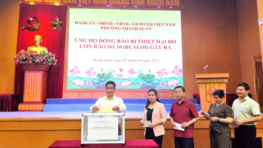 Phường Thanh Xuân phát động ủng hộ đồng bào bị ảnh hưởng bởi cơn bão số 10