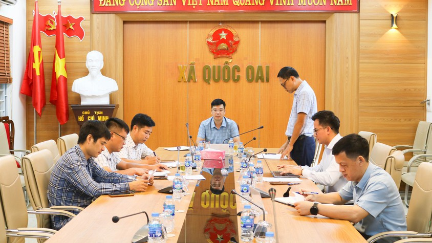 UBND xã Quốc Oai tổ chức Hội nghị đánh giá tiến độ thực hiện các dự án thuộc lĩnh vực Văn hóa - Xã hội trên địa bàn
