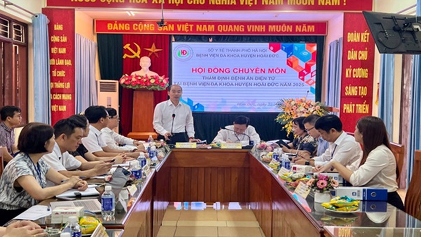 Sở Y tế Hà Nội thẩm định các điều kiện triển khai hồ sơ bệnh án điện tử tại Bệnh viện đa khoa Hoài Đức