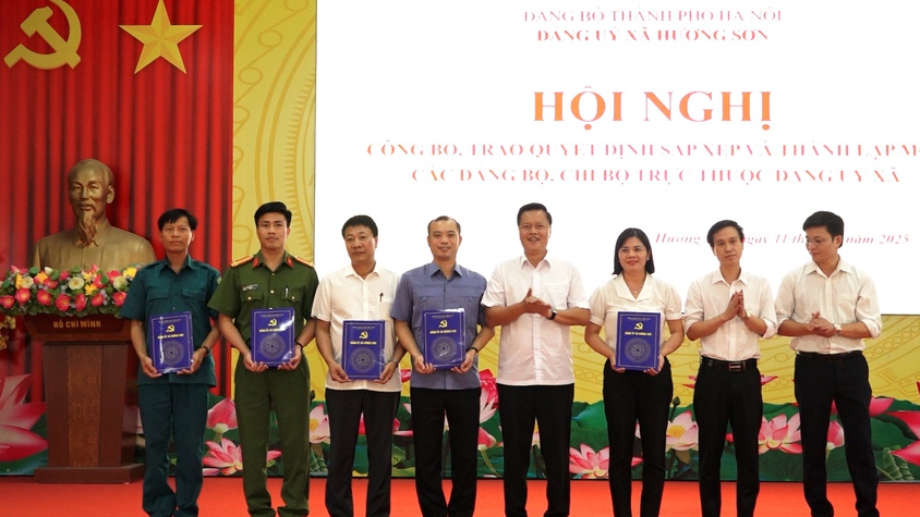 Xã Hương Sơn thành lập mới các Đảng bộ, chi bộ trực thuộc Đảng ủy xã