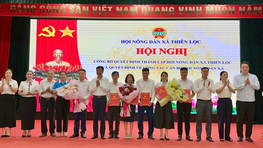 Hội nghị công bố Quyết định thành lập Hội Nông dân xã Thiên Lộc và Quyết định về công tác cán bộ Hội Nông dân xã