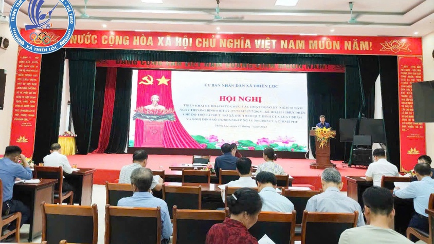UBND xã Thiên Lộc tổ chức hội nghị triển khai Kế hoạch tổ chức các hoạt động kỷ niệm 78 năm ngày Thương binh - Liệt sỹ; Kế hoạch triển khai thực hiện chế độ trợ cấp hưu trí xã hội trên địa bàn xã.
