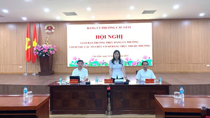Hội nghị giao ban giữa Thường trực Đảng ủy phường với Bí thư các tổ chức cơ sở Đảng trực thuộc