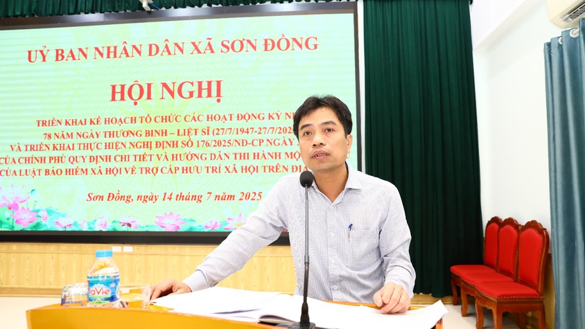 UBND xã Sơn Đồng triển khai Kế hoạch tổ chức các hoạt động kỷ niệm 78 năm ngày Thương binh - Liệt sĩ và triển khai thực hiện Nghị định số 176/2025/NĐ-CP
