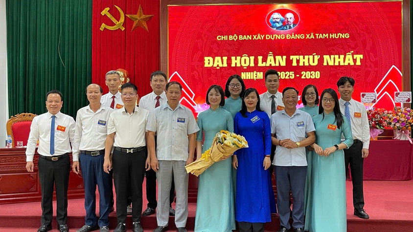 Chi bộ Ban Xây dựng Đảng xã Tam Hưng tổ chức thành công Đại hội lần thứ I, nhiệm kỳ 2025–2030